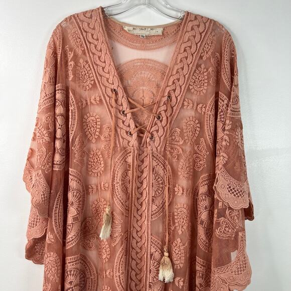 Jen's Party Booty Womens Mandala Mykonos Maxi Kaftan Sheer-Coverup Pink Size O/S - Picture 13 of 15